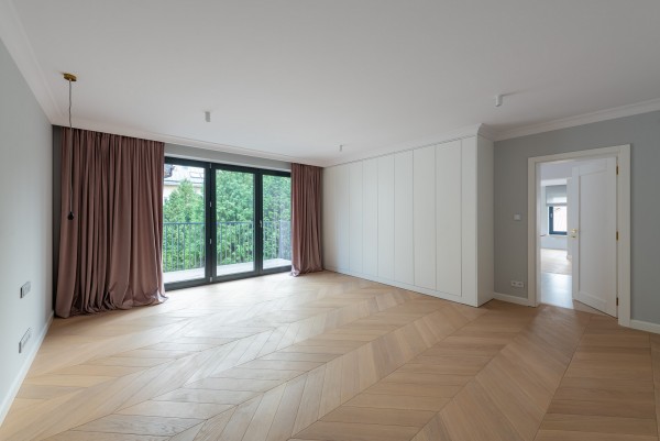 empty room and balcony doors